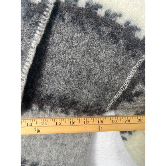 VTG Coldwater Creek Boiled Wool Gray White Coat 90s sz XL Outdoors Fair Isle - Picture 4 of 11